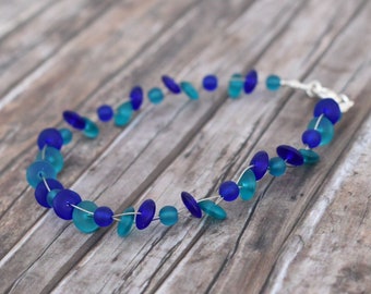 Bracelet / Glass Bead Bracelet / Bracelet 'Blue Turquoise'
