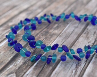 Chain / necklace / glass bead chain / collier / glass bead necklace 'Blue Turquoise'