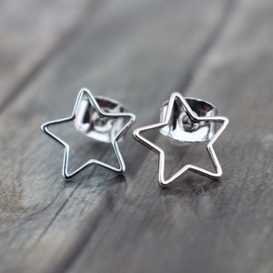 Stud earrings / 925 silver / star stud earrings / earrings 'Filigree stars' image 2