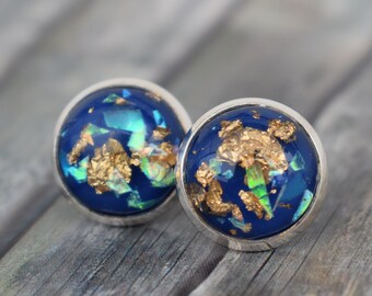 Stud earrings / earrings / earrings / Christmas / Christmas gift 'Gold Sparkle'