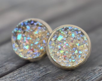 Earrings / Earrings / Earrings 'Magic sparkle white-glittering'