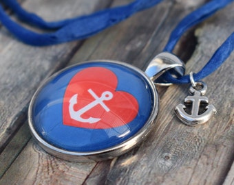 Chain / necklace / pendant chain / maritime chain 'Anchor Heart'