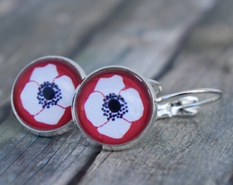 Earrings / Women's earrings / Poppy flower earrings 'Poppies'