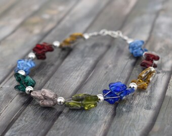 Bracelet / bracelet / glass bead bracelet / glass star bracelet 'Colorful glass stars'