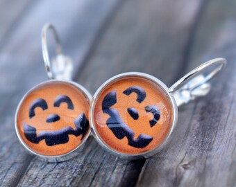 Items similar to Turquoise Pumpkin Earrings Pumpkin JewelryTulip