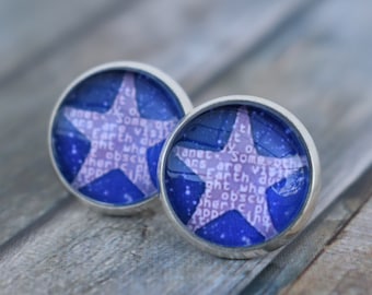 Stud earrings / earrings / earrings 'Starfish with writing'