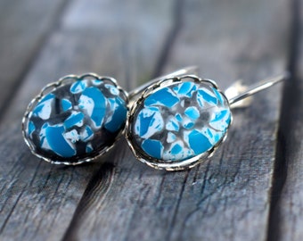 Earrings / cabochon earrings / mosaic earrings / earrings 'Mosaico turquoise'