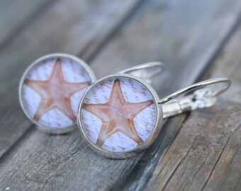 Earrings / earrings / starfish earrings / maritime earrings 'starfish on writing'