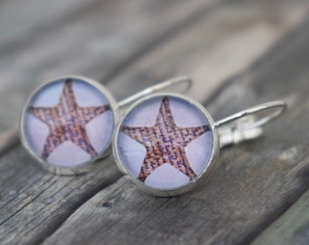 Earrings / earrings / starfish earrings 'Starfish with writing'