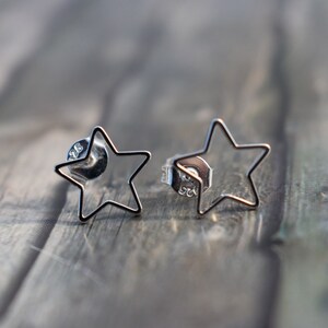Stud earrings / 925 silver / star stud earrings / earrings 'Filigree stars' image 1