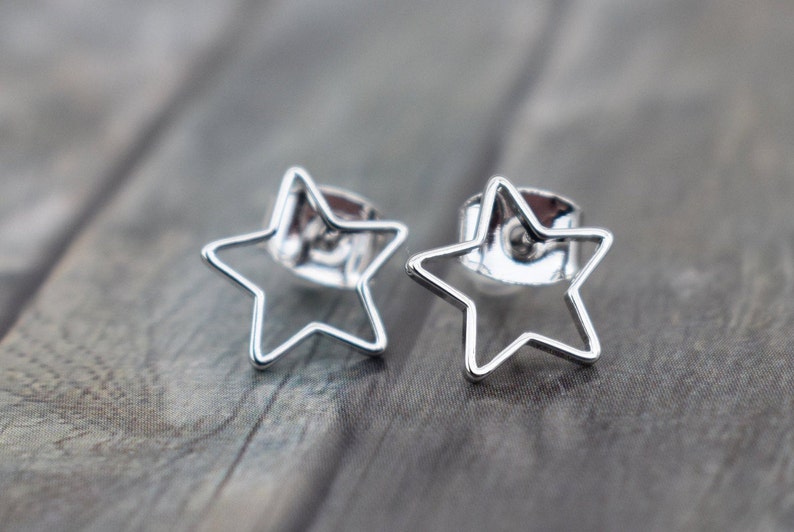 Stud earrings / 925 silver / star stud earrings / earrings 'Filigree stars' image 3