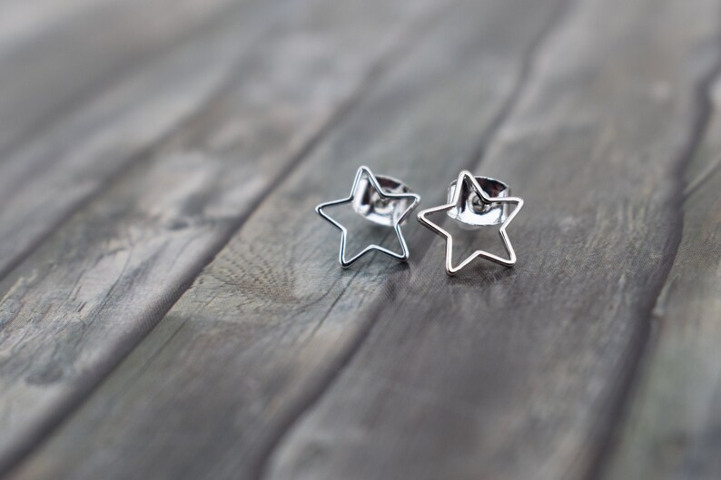 Stud earrings / 925 silver / star stud earrings / earrings 'Filigree stars' image 2