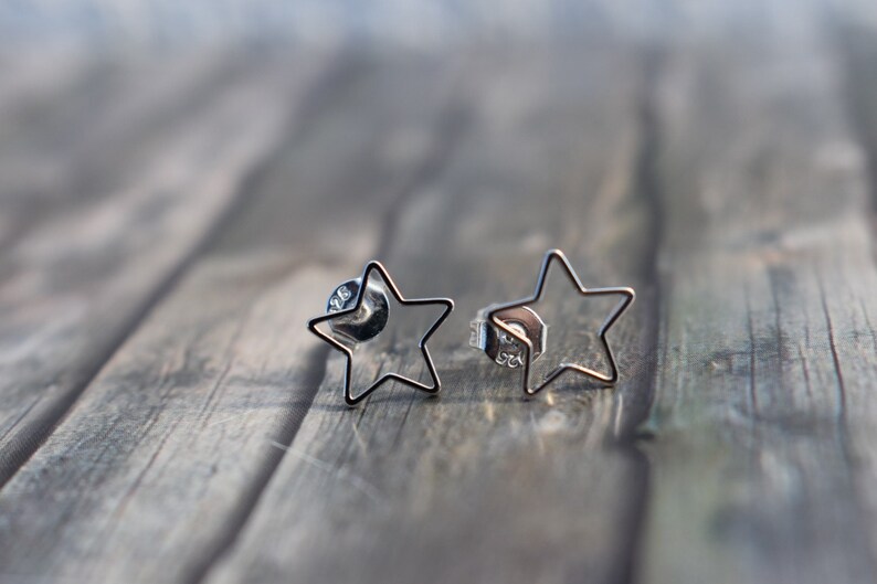 Stud earrings / 925 silver / star stud earrings / earrings 'Filigree stars' image 1