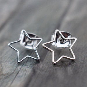 Stud earrings / 925 silver / star stud earrings / earrings 'Filigree stars' image 4