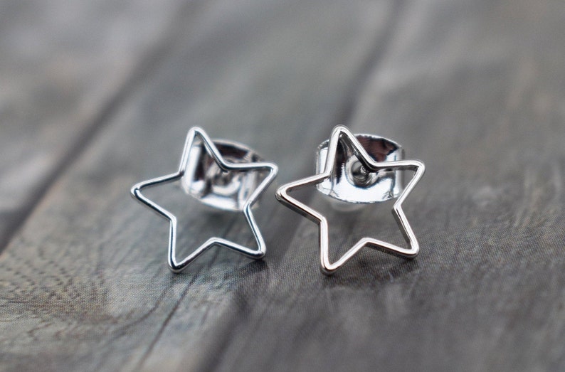 Stud earrings / 925 silver / star stud earrings / earrings 'Filigree stars' image 4