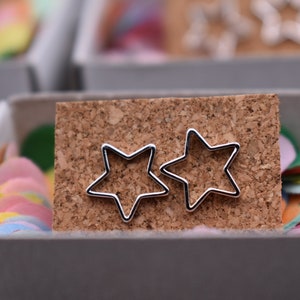 Stud earrings / 925 silver / star stud earrings / earrings 'Filigree stars' image 6