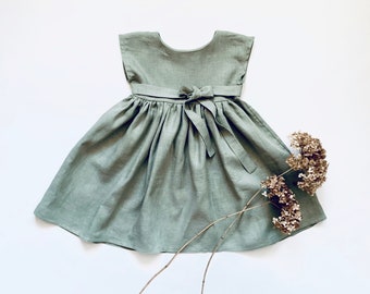 baby girl sage green dress