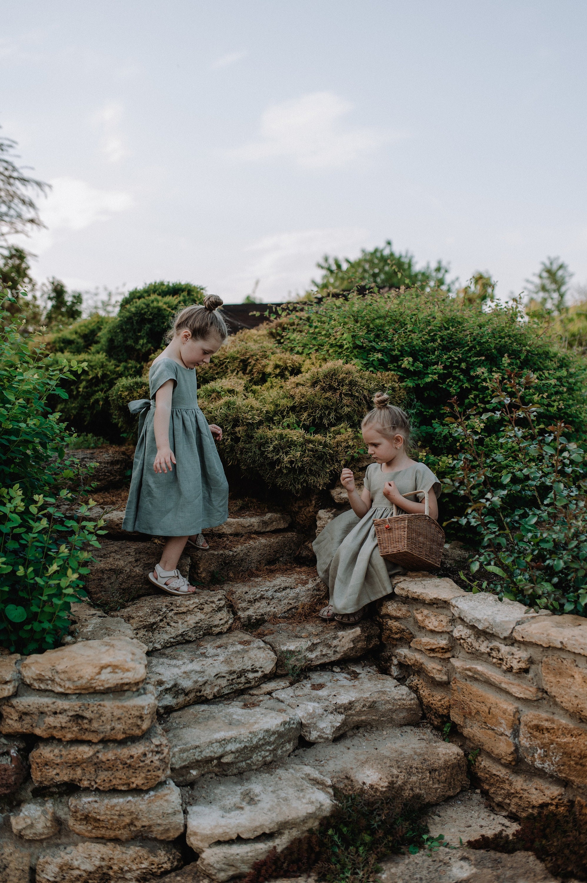 Sage Green Toddler Dress Flower Girl Dress Baby Linen Dress Etsy