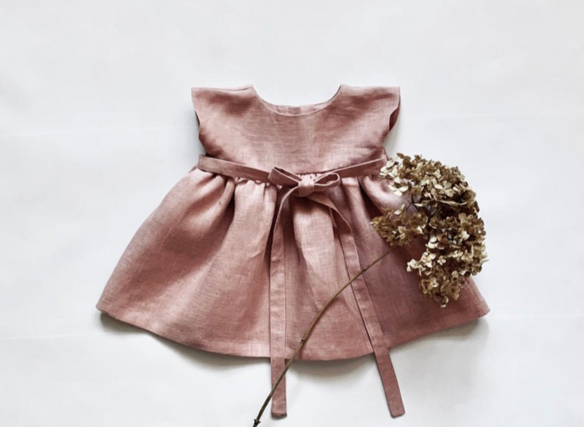 Sage Green Toddler Dress Flower Girl Dress Baby Linen Dress Etsy