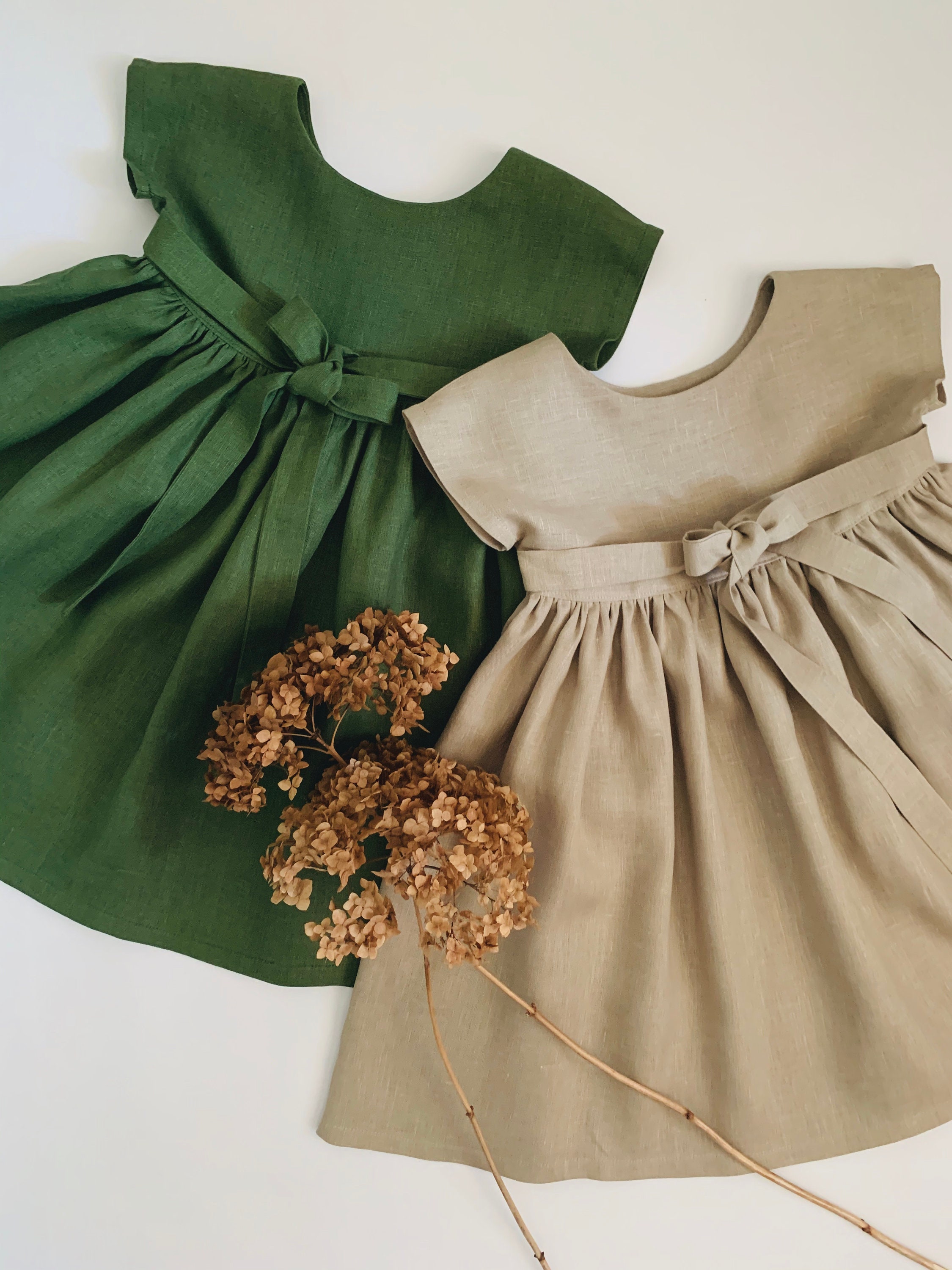 Sage Green Toddler Dress Flower Girl Dress Baby Linen Dress Etsy