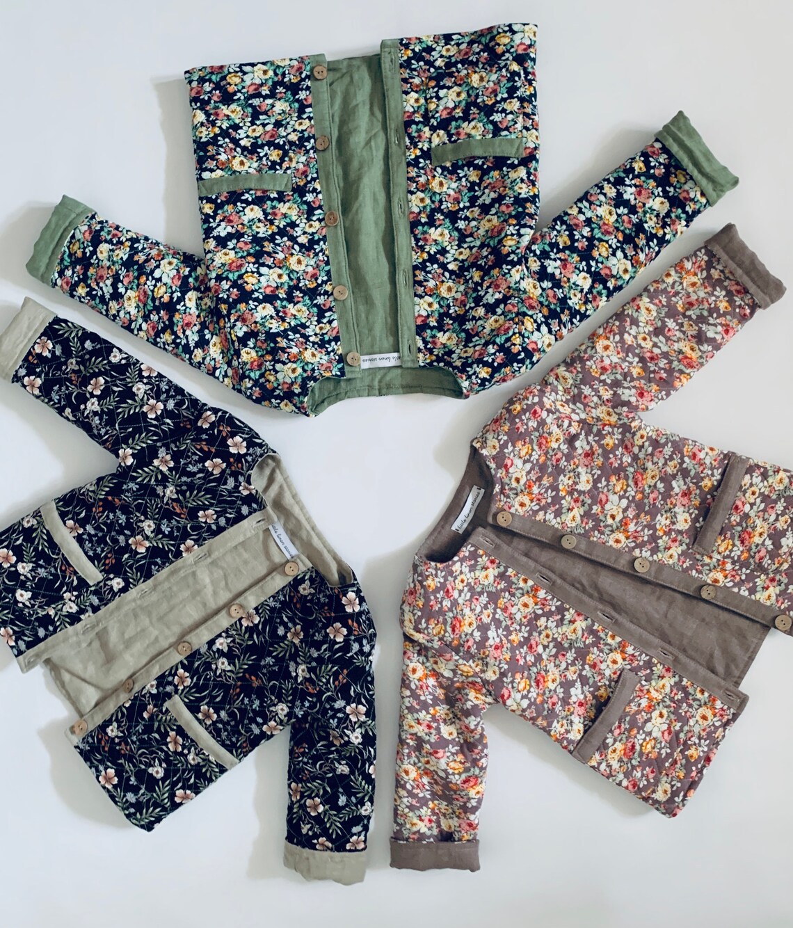 Toddler Linen Coat Flower Print Linen Coat With Pockets Etsy