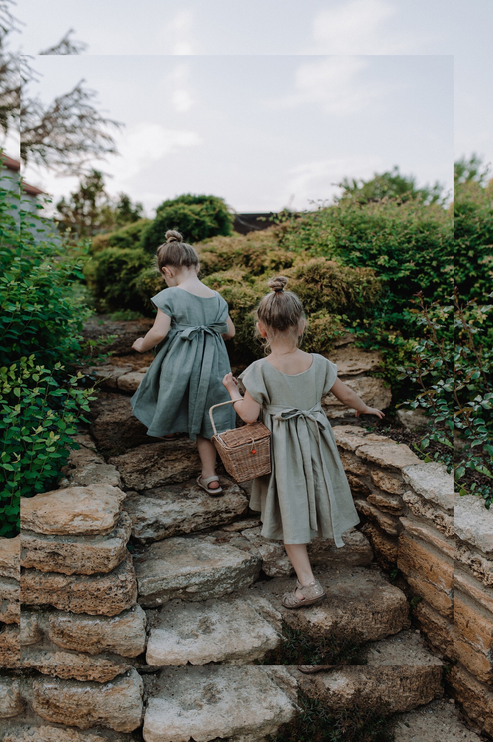 Sage Green Flower Dress Linen Toddler Dress White Girl Etsy