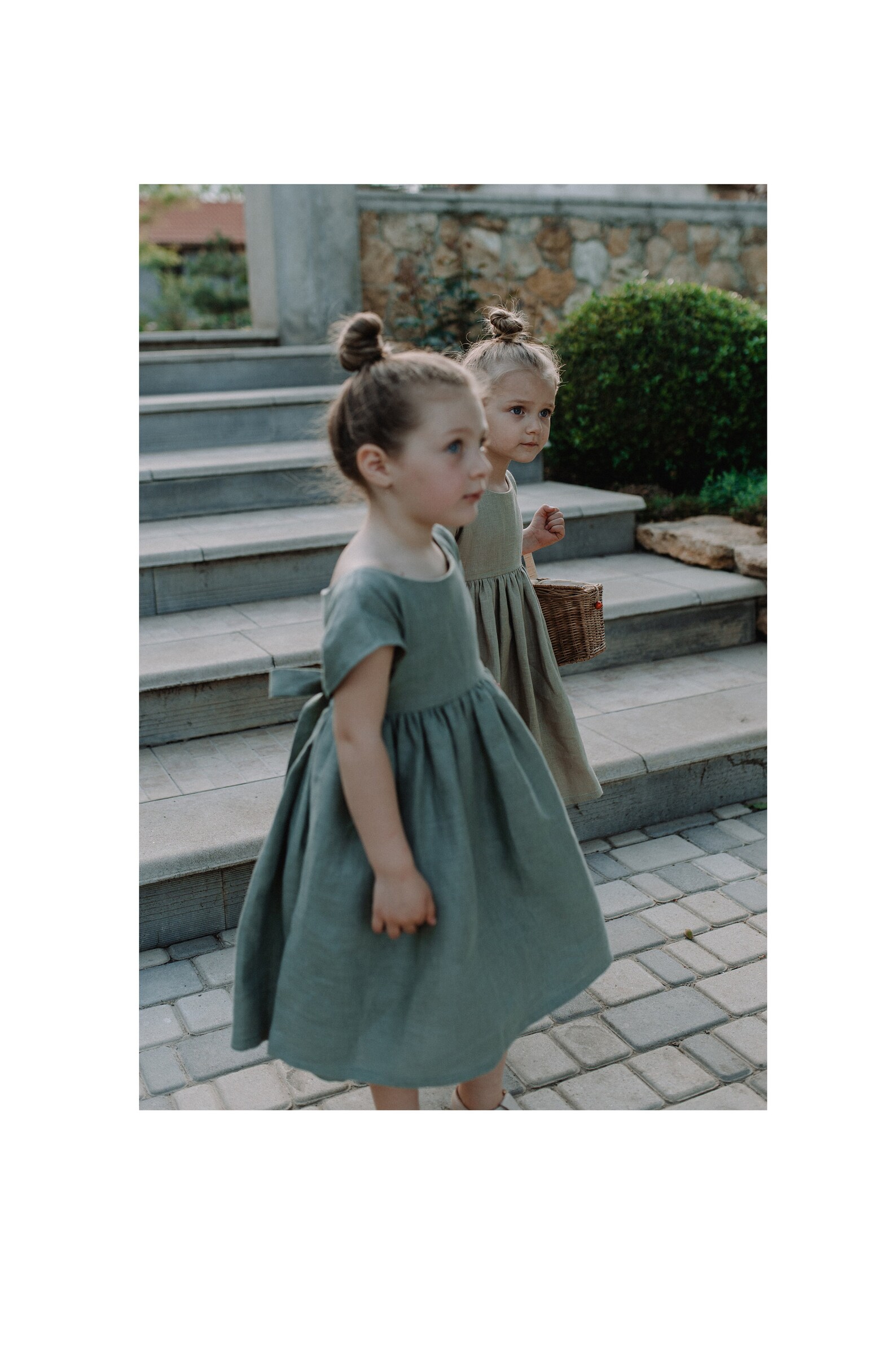 Sage Green Toddler Dress Flower Girl Dress Baby Linen Dress Etsy