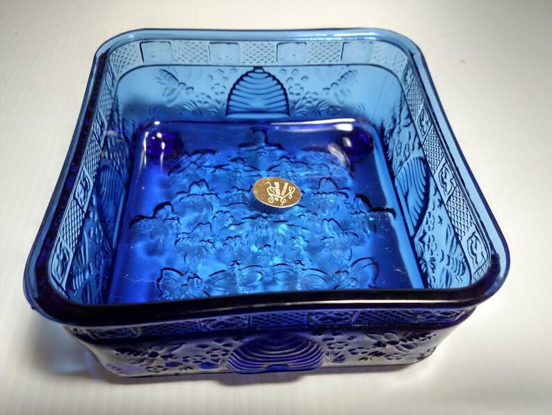 Tiara Exclusive Glassware Dark Bicentennial Blue Candy Honey Etsy