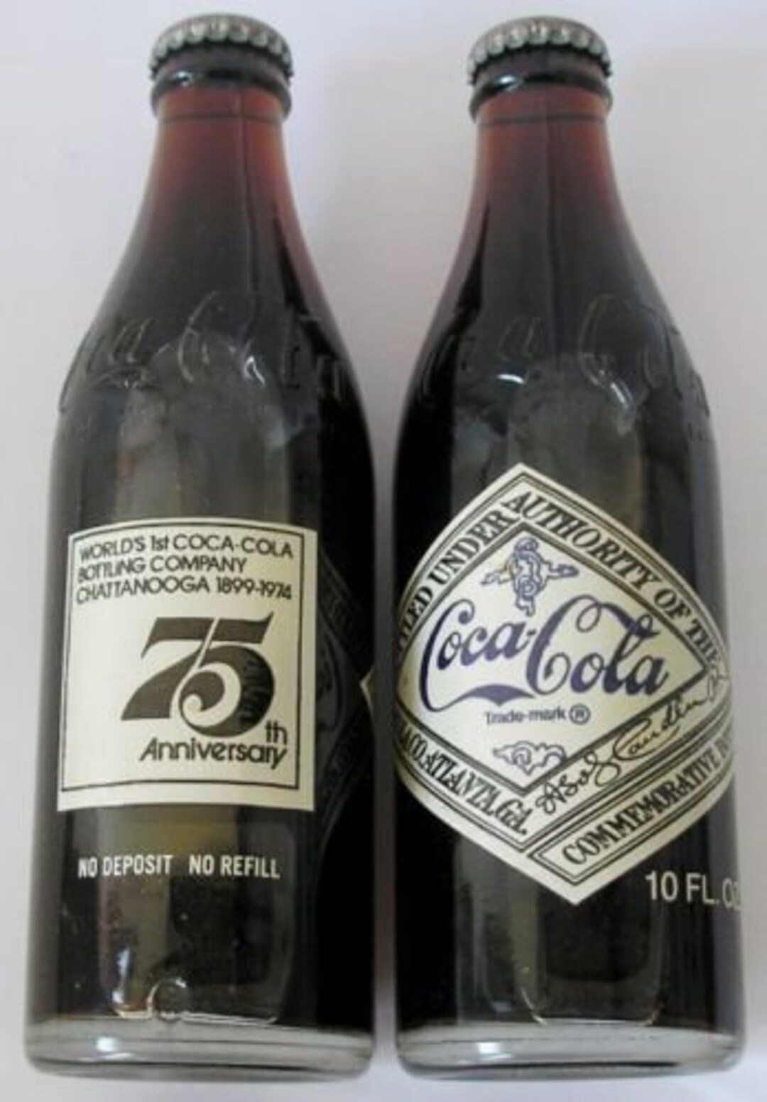 New (2) Vtg. 1899-1974 Unopened Coca-cola 75th Anniversary