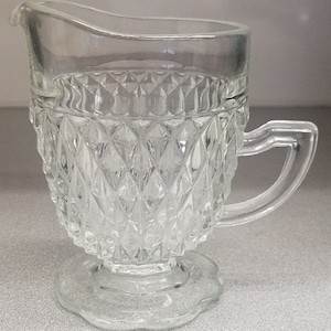 Indiana Glass Diamond Point Creamer New Vintage