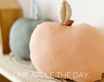 Apple pillows, cuddly pillows, children's room decoration made of cotton linen.