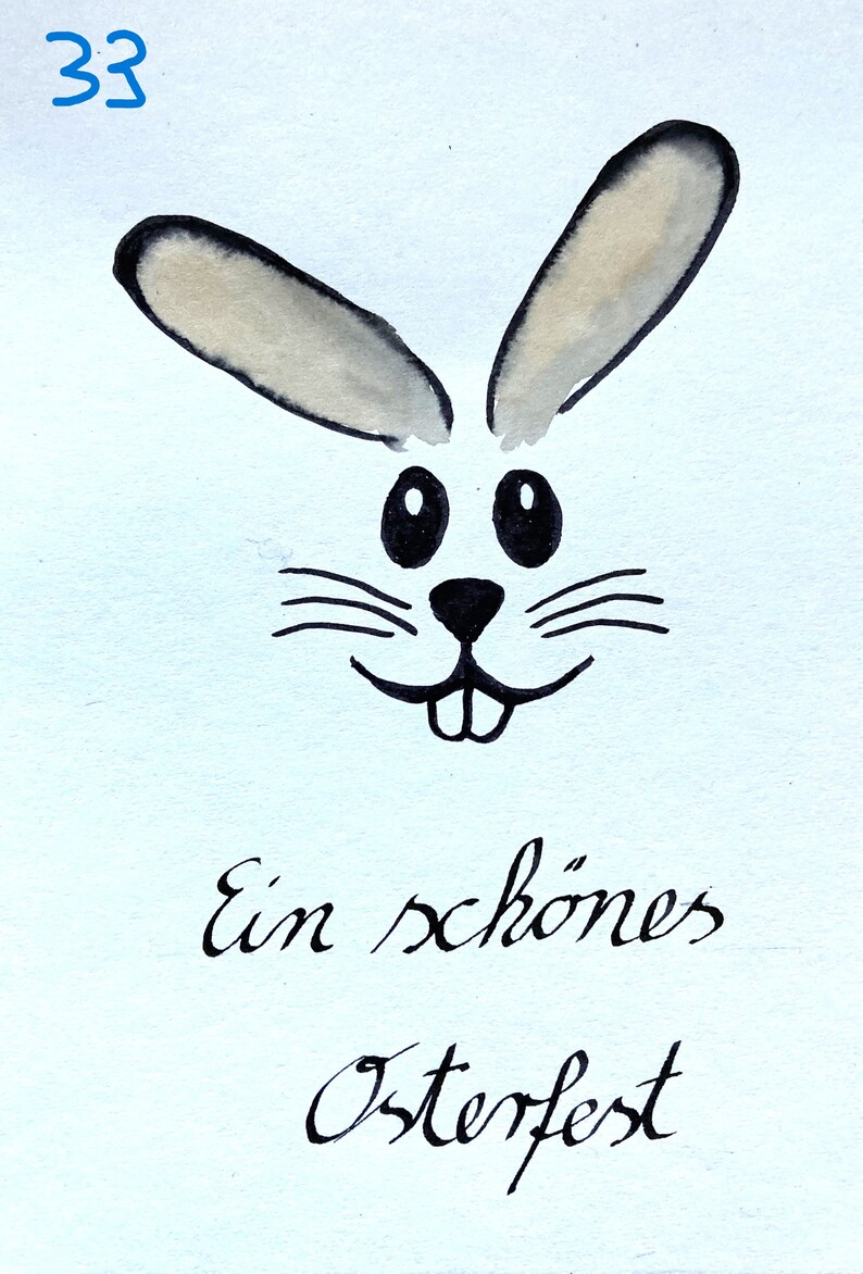 hand-painted greeting cards, postcard size with envelope, 10.5 x 14.6 cm, Easter card image 7