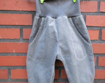 pantalones de pana, cazador de tesoros, pana ancha, gris, pantalones harén, regalo,