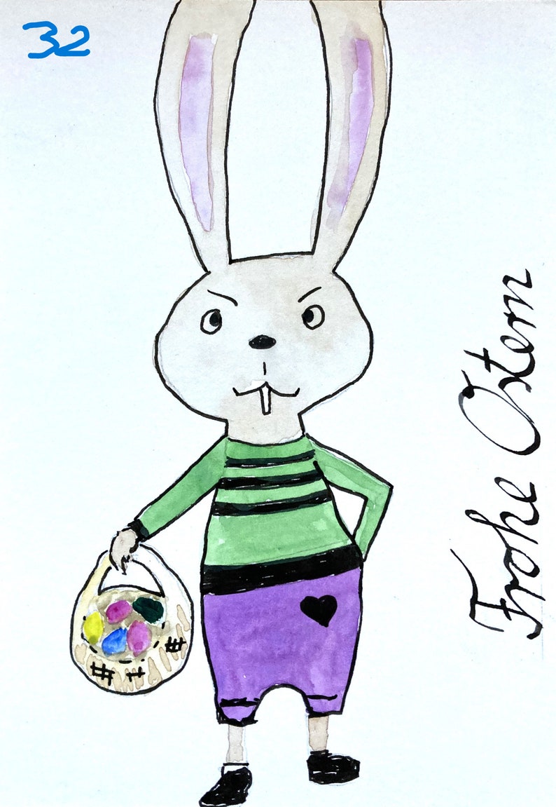 hand-painted greeting cards, postcard size with envelope, 10.5 x 14.6 cm, Easter card image 6
