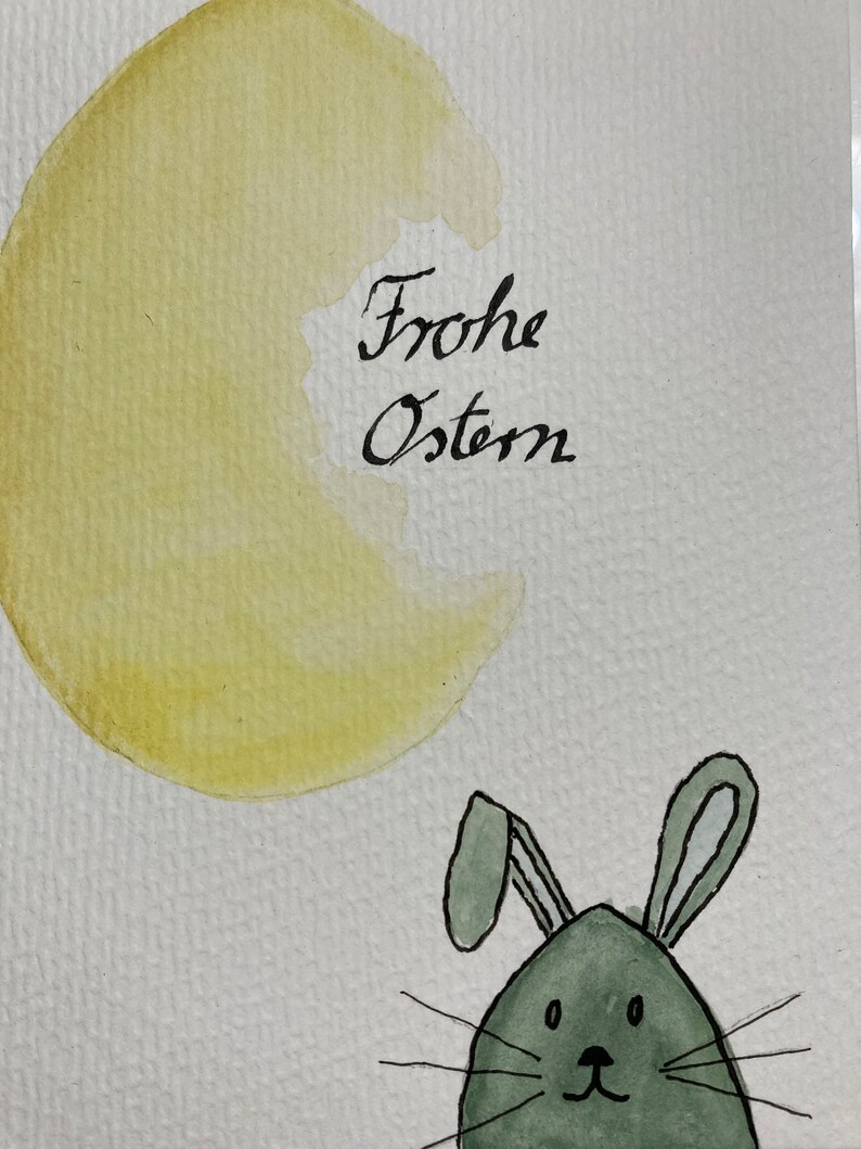 hand-painted greeting cards, postcard size with envelope, 10.5 x 14.6 cm, Easter card image 10