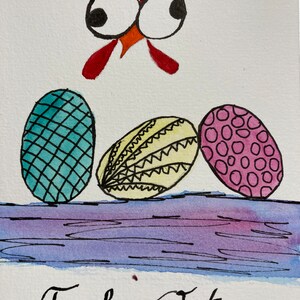 hand-painted greeting cards, postcard size with envelope, 10.5 x 14.6 cm, Easter card image 8