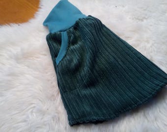 Falda de pana elegante y cómoda con bolsillos, pana ancha.