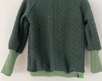 Sweater, pullover, shirt, raglan shirt, children's shirt, knitted fabric, kaki, children's clothing, gift,