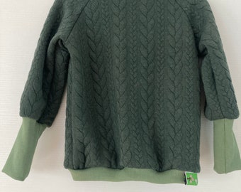 Jersey, pullover, camisa, camisa raglán, camisa infantil, tejido de punto, kaki, ropa infantil, regalo,