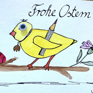 hand-painted greeting cards, postcard size with envelope, 10.5 x 14.6 cm, Easter card image 4