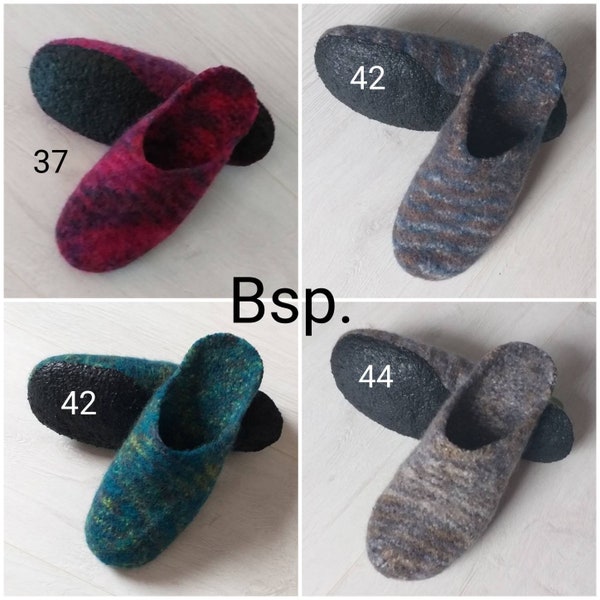 DICKE Filzpantoffeln in allen Größen/Farben auf Bestellung 》DICKE Slipper, Schlappen, Schluffen, Puschen, Filzschuhe, Filzpuschen, Unisex