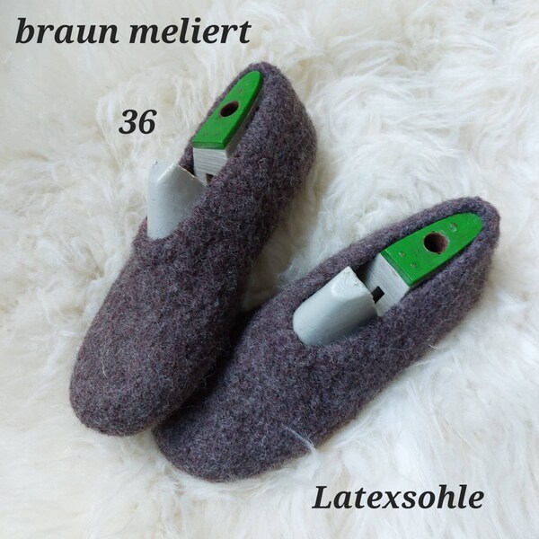 Gr. 36 》dicke Hüttenschuhe Filzpantoffeln Filzpuschen Filzschuhe Filzhausschuhe, Unisex