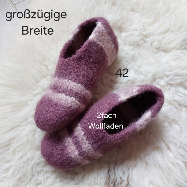 Gr. 42 》dicke Filzpantoffeln Hausschuhe Puschen, Unisex