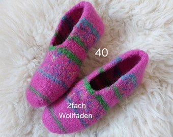 Gr. 40 》dicke Filzpantoffeln Hausschuhe Puschen, Unisex