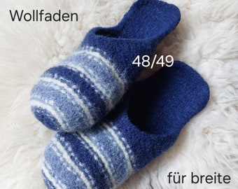 48/49 dicke Slipper Schlappen Filzpantoffeln Filzpuschen Filzschuhen, Unisex