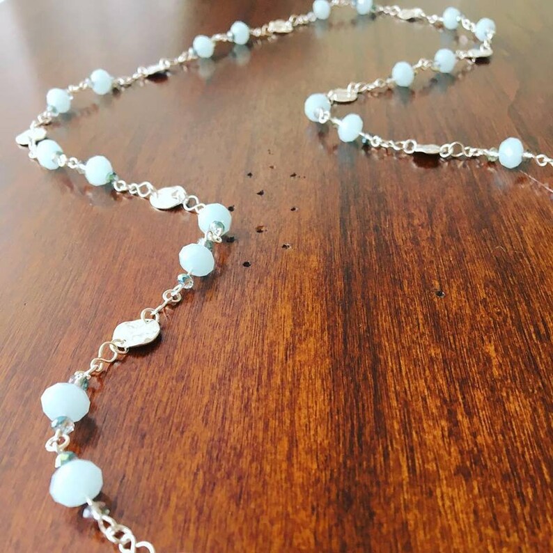 Long Seafoam Green Infinity Necklace