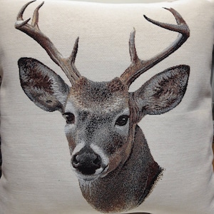 Deer jacquard tapestry cushion cover 45x45 cm. Trendy interior decor - decorative cushion - housewarming - birthday