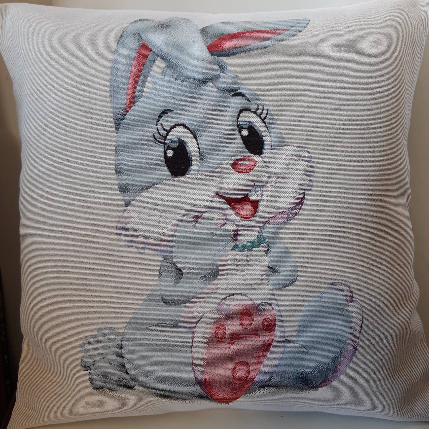 Housse de Coussin Tapisserie Jacquard Crème Lapinou 45x45 cm. Déco d'intérieur Tendance - Déco Créma