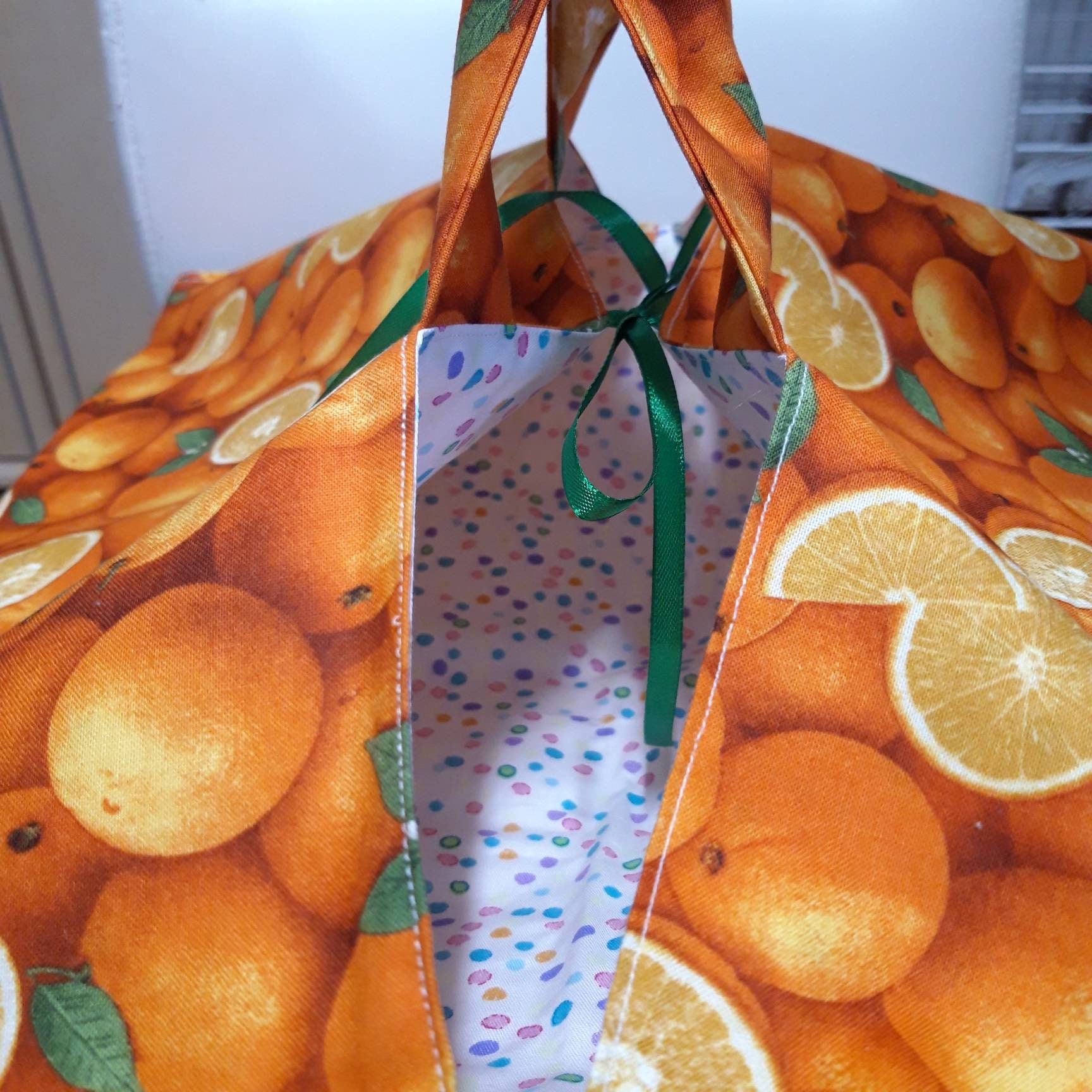 Sac à Tarte Quiche Pizza, Porte-Tarte Imprimé Oranges - Cadeau Anniversaire de Noël