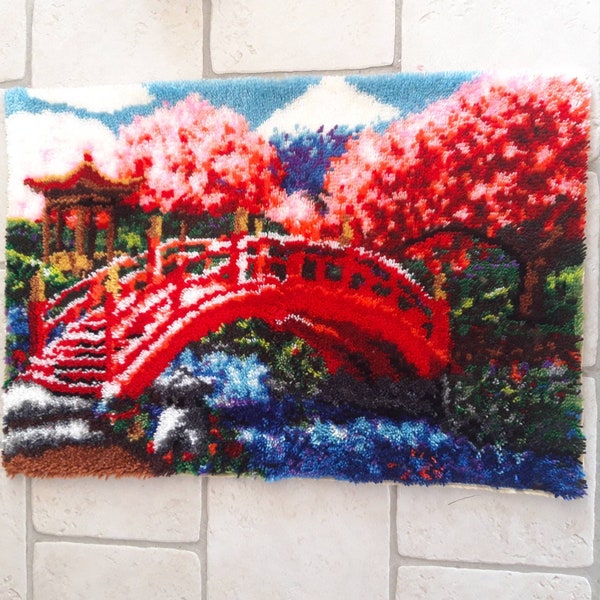 Tapis decor japonais mural ou à poser au sol - Fait main Idée cadeau Noël deco asiatique jardin japonais